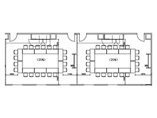 会議室3+4（日本橋プラザ）の図面